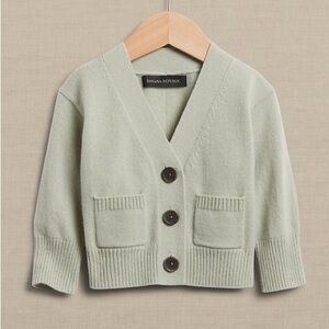 Banana Republic Cashmere Cardigan Sweater - Sage Green - Size 12-18M